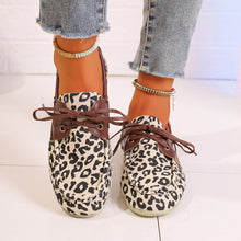 Load image into Gallery viewer, Lace Up Leopard Slip-Ons