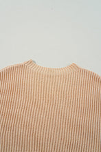 Load image into Gallery viewer, Side Slit Round Neck Long Sleeve Sweater
