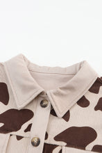 Load image into Gallery viewer, Cow Print Button Up Corduroy Shacket