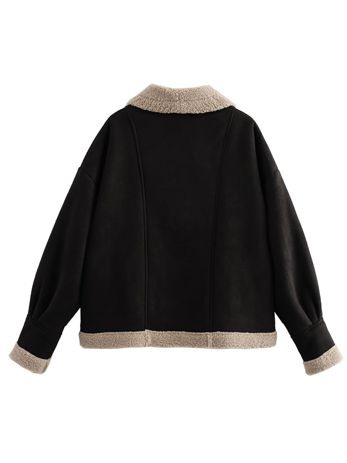 Load image into Gallery viewer, Fuzzy Collared Neck Long Sleeve Jacket