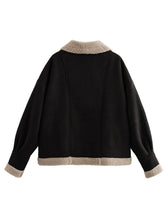 Load image into Gallery viewer, Fuzzy Collared Neck Long Sleeve Jacket