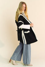 Load image into Gallery viewer, Davi &amp; Dani Fuzzy Trim Open Front Loose Fit Cardigan