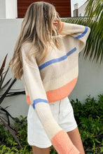 Load image into Gallery viewer, Contrast Round Neck Long Sleeve Sweater