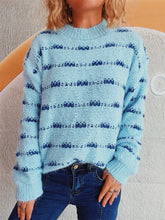 Load image into Gallery viewer, Striped Round Neck Long Sleeve Sweater