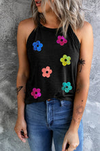 Load image into Gallery viewer, Sequin Flower Round Neck Tank