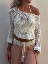 Load image into Gallery viewer, Round Neck Long Sleeve Knit Cover Up