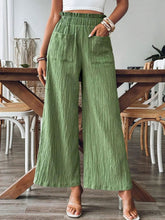 Load image into Gallery viewer, Pocketed Elastic Waist Wide Leg Pants