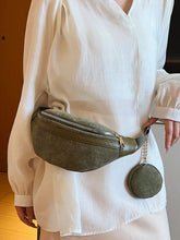 Load image into Gallery viewer, Corduroy Adjustable Strap Crossbody Bag with Pouch