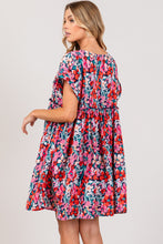 Load image into Gallery viewer, SAGE + FIG Floral Button Down Short Sleeve Mini Dress