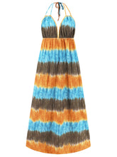 Load image into Gallery viewer, Tie-Dye Halter Neck Sleeveless Dress