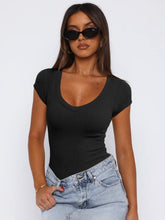 Load image into Gallery viewer, Scoop Neck Cap Sleeve T-Shirt