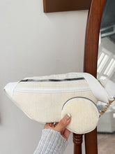 Load image into Gallery viewer, Corduroy Adjustable Strap Crossbody Bag with Pouch