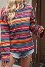 Load image into Gallery viewer, Contrast Round Neck Long Sleeve Top
