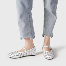 Load image into Gallery viewer, PU Leather Studded Flat Loafers