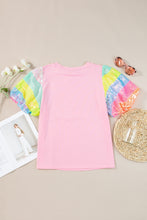 Load image into Gallery viewer, Sequin Round Neck Short Sleeve Blouse