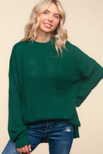Load image into Gallery viewer, Haptics Full Size Mock Neck Side Slit Knit Top