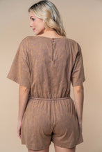 Load image into Gallery viewer, White Birch Full Size Short Sleeve Drawstring Romper
