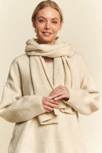 Load image into Gallery viewer, Davi &amp; Dani V-Neck Dropped Shoulder Sweater with Scarf