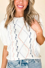 Load image into Gallery viewer, Cable Knit Round Neck Half Sleeve Sweater