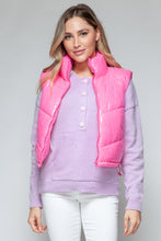 Load image into Gallery viewer, Snobbish Zip Up Turtleneck Shiny Quilted Vest