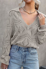 Load image into Gallery viewer, Hollow Out Johnny Collar Sweater