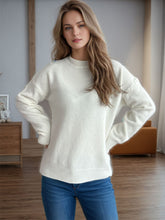 Load image into Gallery viewer, Round Neck Drop Shoulder Long Sleeve Sweater