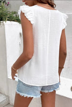 Load image into Gallery viewer, Full Size Ruffled V-Neck Cap Sleeve Blouse