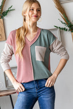 Load image into Gallery viewer, Heimish Color Block Exposed Seam Ribbed T-Shirt