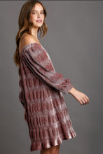 Load image into Gallery viewer, Umgee Off-Shoulder Balloon Sleeve Velvet Mini Dress