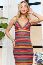 Load image into Gallery viewer, ADORA Contrast Striped V-Neck Mini Dress