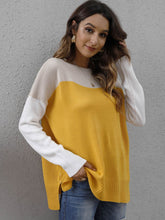 Load image into Gallery viewer, Color Block Round Neck Sweater