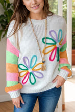 Load image into Gallery viewer, Color Block Round Neck Sweater
