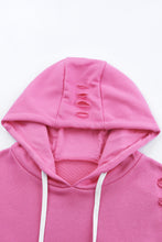 Load image into Gallery viewer, Distressed Drawstring Long Sleeve Hoodie