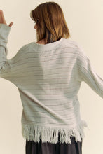 Load image into Gallery viewer, Davi &amp; Dani Fringe V-Neck Button Up Long Sleeve Cardigan