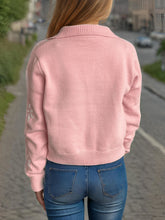 Load image into Gallery viewer, Pearl Trim Collared Neck Long Sleeve Cardigan