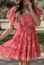 Load image into Gallery viewer, Ruffled Printed Square Neck Dress