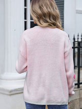 Load image into Gallery viewer, Flower Open Front Long Sleeve Cardigan