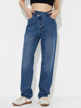 Load image into Gallery viewer, Asymmetric Waist Jeans with Pockets