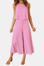 Load image into Gallery viewer, Round Neck Top and Wide Leg Pants Set