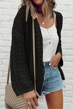 Load image into Gallery viewer, Openwork Open Front Dropped Shoulder Cardigan