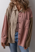 Load image into Gallery viewer, Button Up Color Block  Long Sleeve Shacket