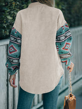 Load image into Gallery viewer, Perfee Pocketed Geometric Collared Neck Shacket