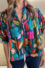 Load image into Gallery viewer, Printed Tie Neck Half Sleeve Blouse