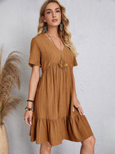 Load image into Gallery viewer, Full Size V-Neck Short Sleeve Dress