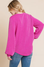 Load image into Gallery viewer, BOMBOM Long Sleeve Curved Hem Ribbed T-Shirt