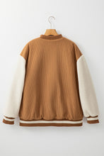 Load image into Gallery viewer, Contrast Baseball Collar Snap Down Long Sleeve Jacket
