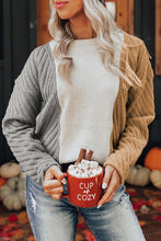 Load image into Gallery viewer, Color Block Textured Drop Shoulder Sweater