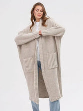 Load image into Gallery viewer, Pocketed Open Front Long Sleeve Longline Cardigan