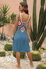 Load image into Gallery viewer, Geometric V-Neck Spaghetti Strap Cover Up Dress