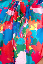 Load image into Gallery viewer, Ruffled Abstract Print Round Neck Cap Sleeve Blouse